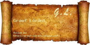 Graef Lóránt névjegykártya